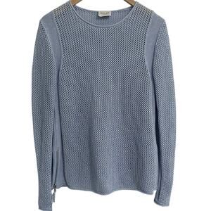 Wrap London Light Blue Open Knit Sweater Women's Size 6 NWOT Casual Coastal
